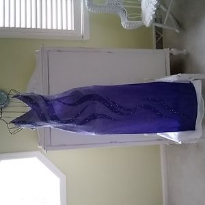 Alyce Designs Floor Length Beaded Gown